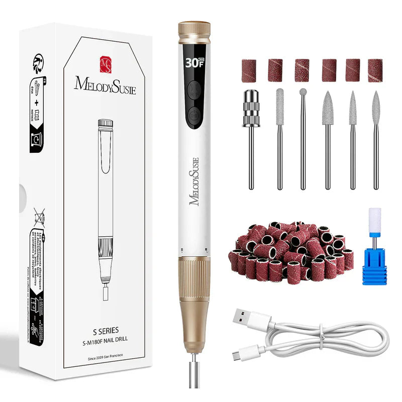 MelodySusie SM180F Portable & Stepless Speed Rechargeable Nail Drill 30000RPM
