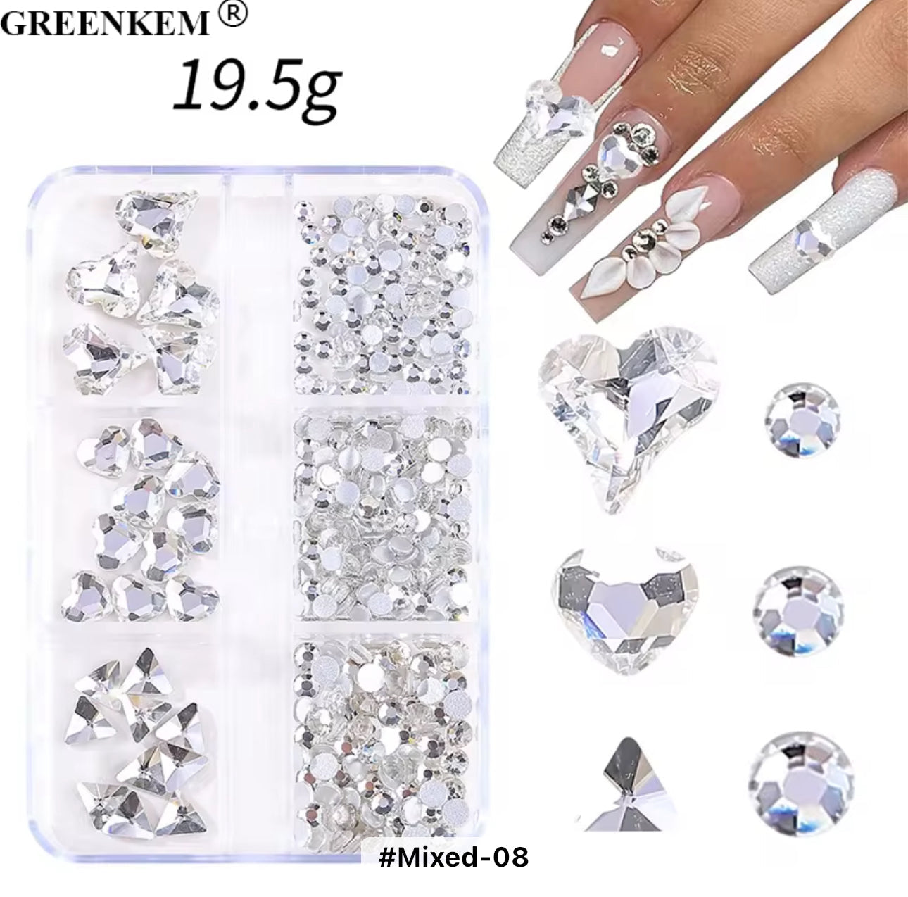 Rhinestone Assorted 6 Grid Pack
