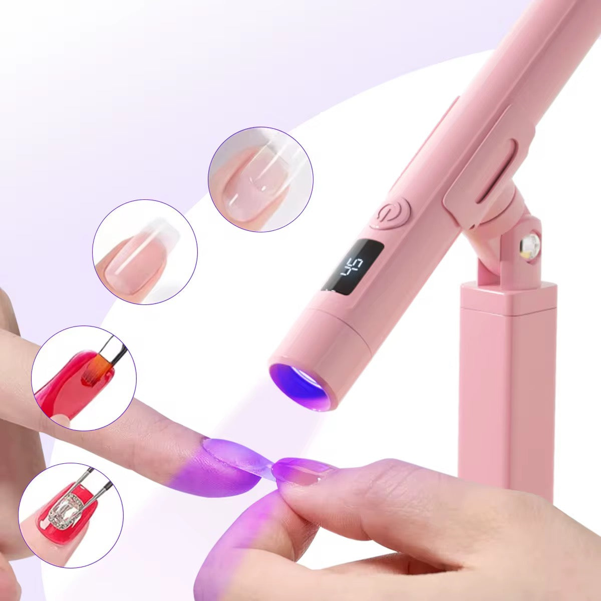 Mini Stand Nail Lamp with Silicone Head