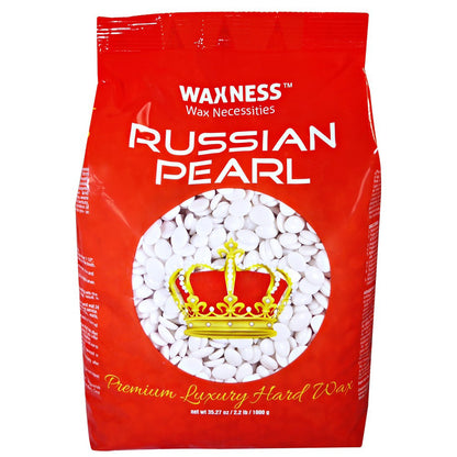 WAXNESS AROMATHERAPY RUSSIAN PEARL HARD WAX KIT WITH 2.2 LB / 1 KG WAX BAG