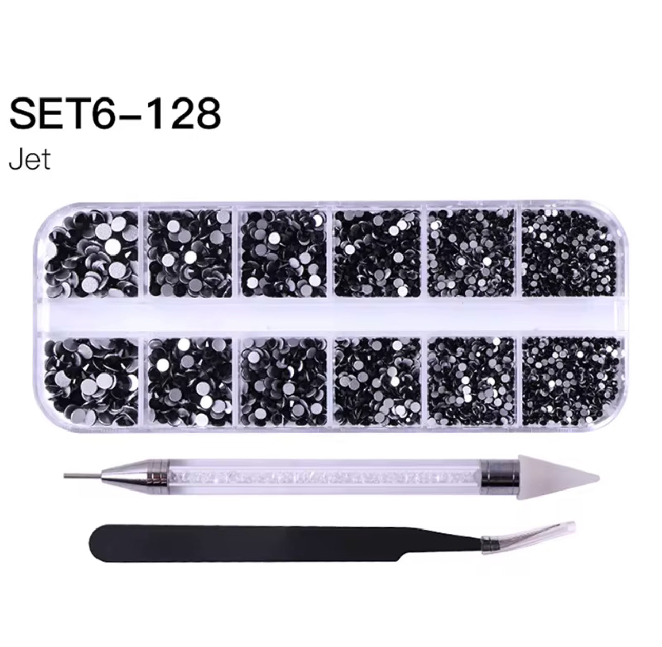 12 Grid Rhinestone Pack with Pen & Tweezer