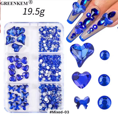 Rhinestone Assorted 6 Grid Pack