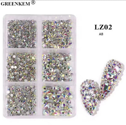 Flat Back Multi Size Nail Rhinestones