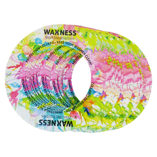 WAXNESS Multi-fit Protection Collars for 14-16oz Tins & Pots 50pc Splattered Paint Art