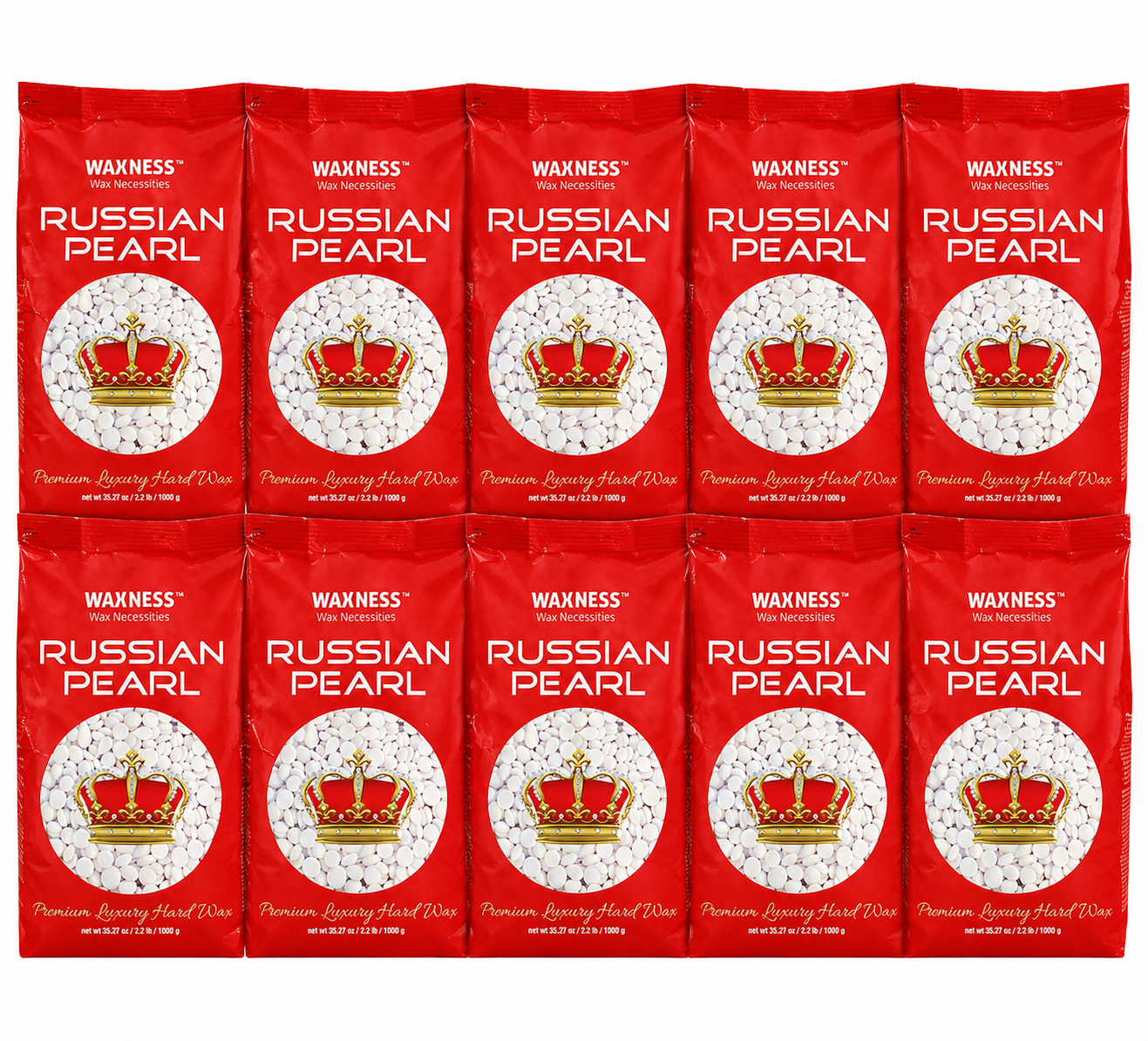 WAXNESS Polymer Blend Premium Luxury Hard Wax Beads Russian Pearl