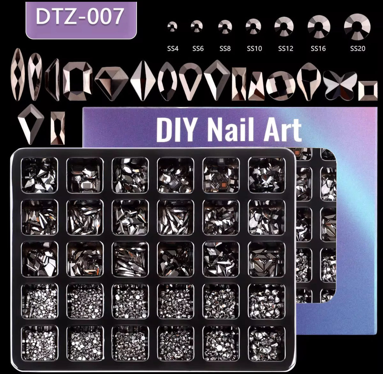 Nail Rhinestones 30 Grid Pack