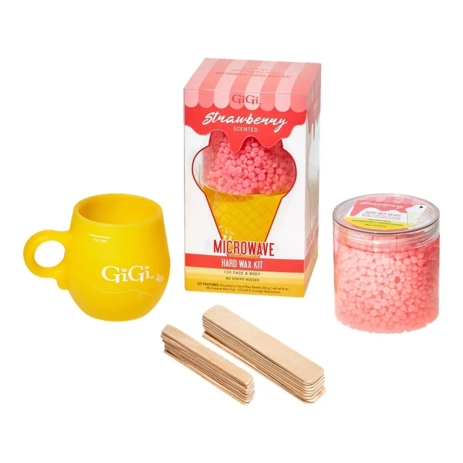 GiGi Microwave Hard Wax Kit Strawberry Scented