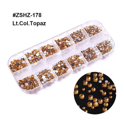 Flat Back 12 Grid Rhinestones