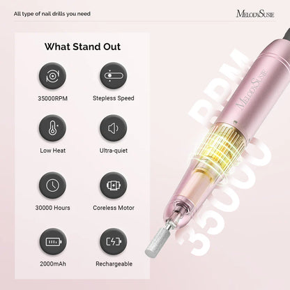 MelodySusie SM200F Plus Rechargeable 35000RPM Nail Drill