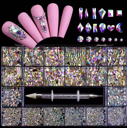 Nail Rhinestone 20 Grid Pack