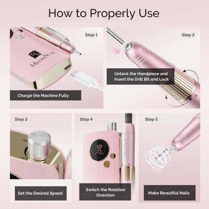 MelodySusie SM200F Plus Rechargeable 35000RPM Nail Drill
