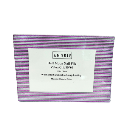 Amorie Nail File Pack Zebra Grit 80/80