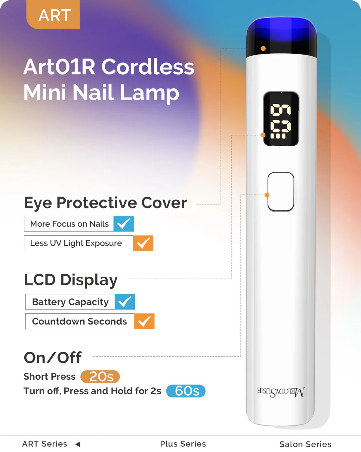 MelodySusie P-Art01R Rechargeable Mini LED/UV Nail Art Lamp