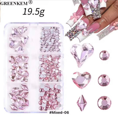 Rhinestone Assorted 6 Grid Pack