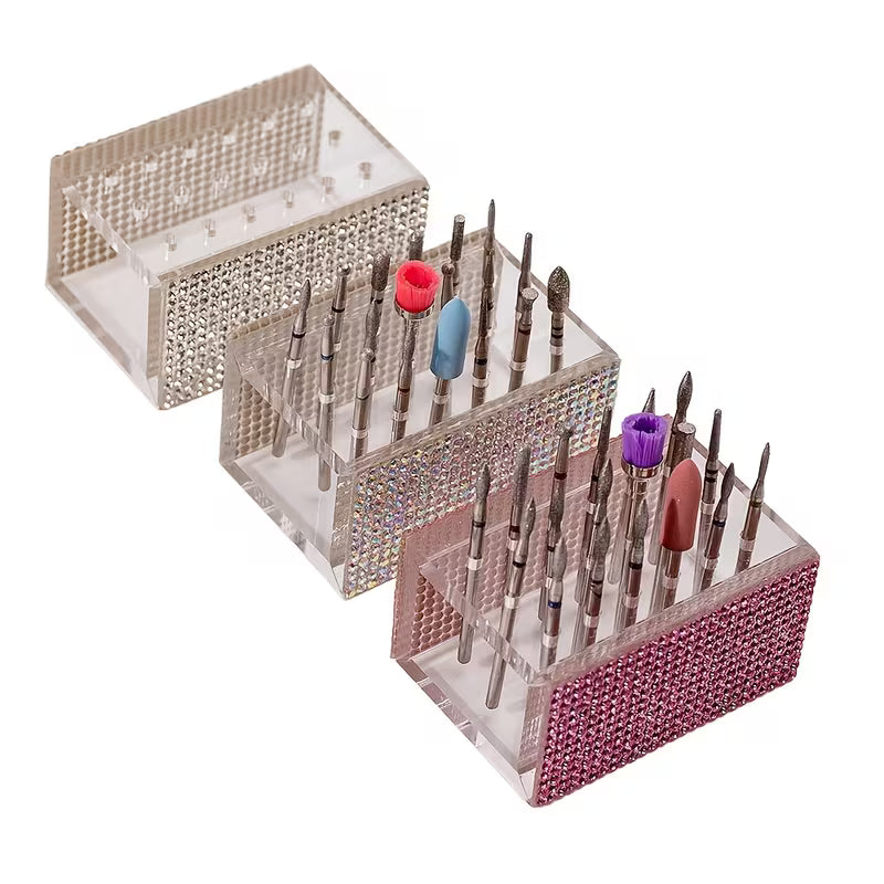 18-Hole Rhinestone Nail Drill Bit Holder