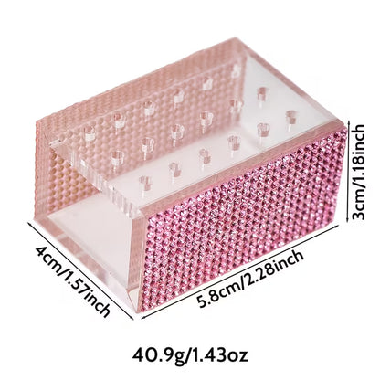 18-Hole Rhinestone Nail Drill Bit Holder