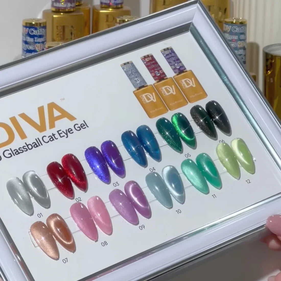 DND DIVA 9D Cat Eye Glassball - 12 Set