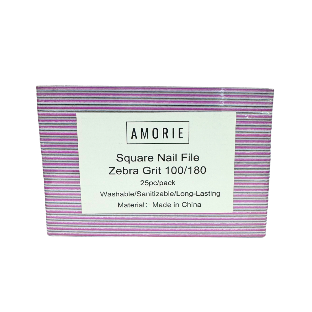 Amorie Nail File Pack Zebra Grit 100/180