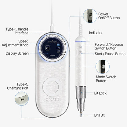 O NAIL AI Precision Nail Drill