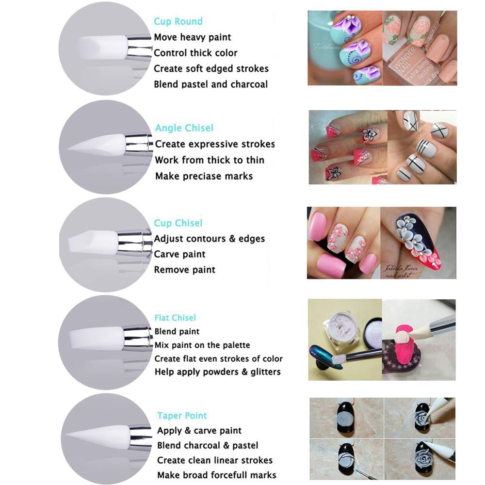 5pc Silicone Brush/ Dotting Tool Set