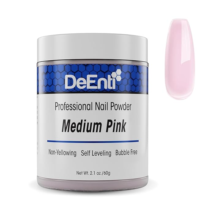 DeEnti Acrylic Nail Powder Medium Pink 2oz