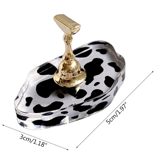 small cow print stand