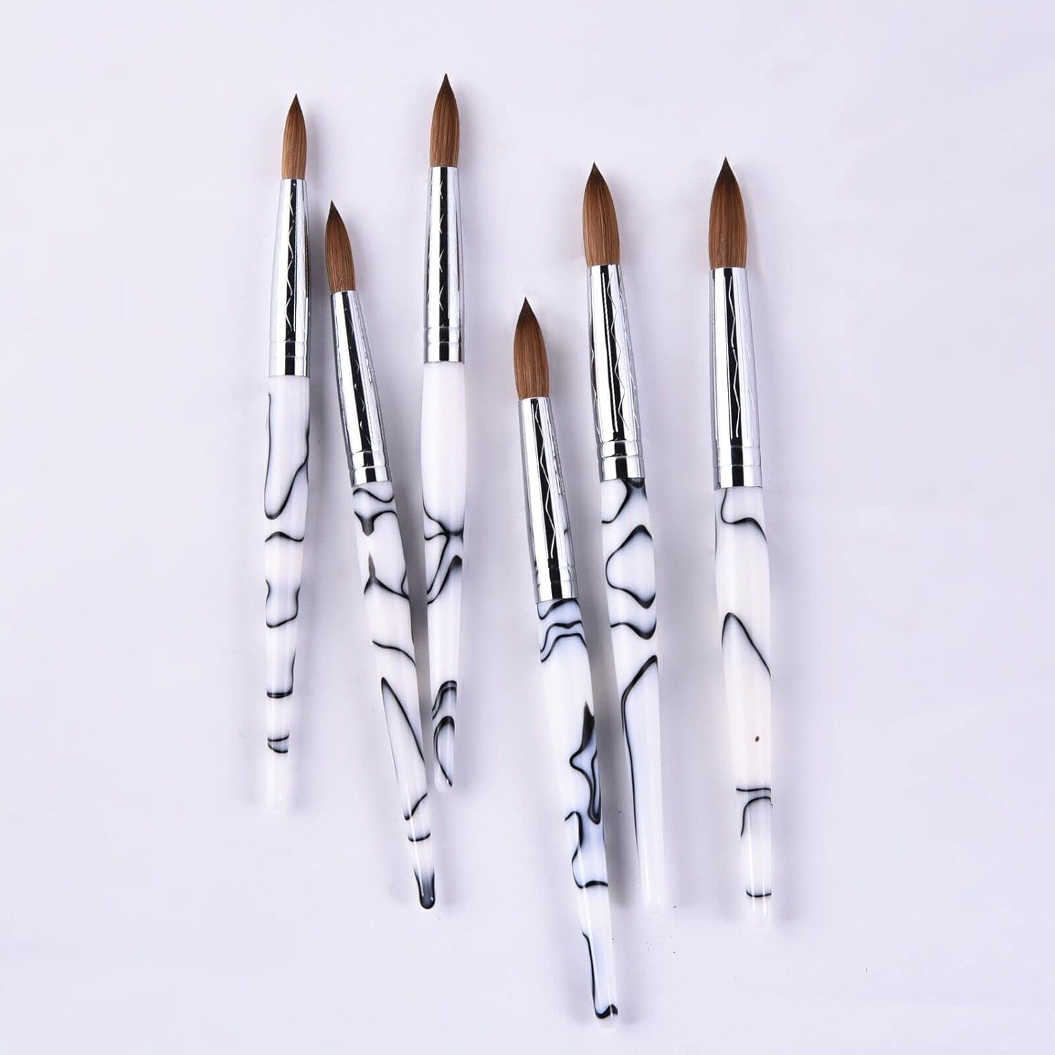 Marble Kolinsky Nail Brushes