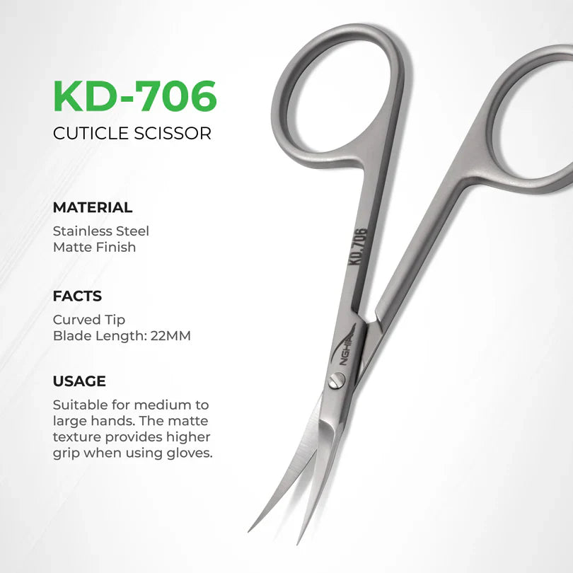 NGHIA Cuticle Scissors KD.706 /99mm (Stainless Steel)