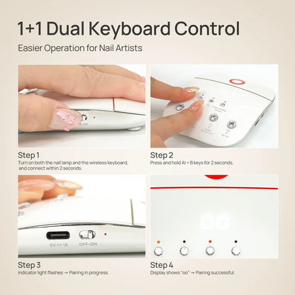 O Nail Wireless Keyboard for AI Nail Lamp