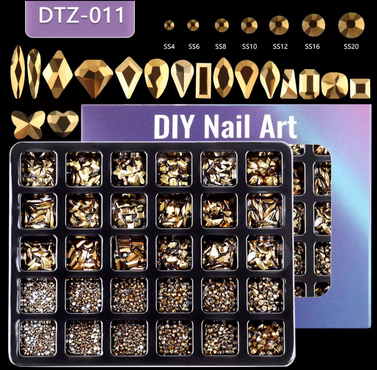 Nail Rhinestones 30 Grid Pack