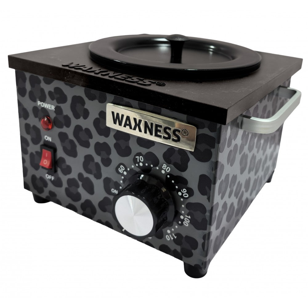 WAXNESS PROFESSIONAL SINGLE WAX HEATER WN-5001 E WILD LUXE LEOPARD ELITE SERIES HOLDS 16 OZ