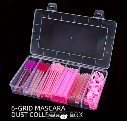 Lash Supplies Plastic Storage Container 6 Grid (Supplies Included)