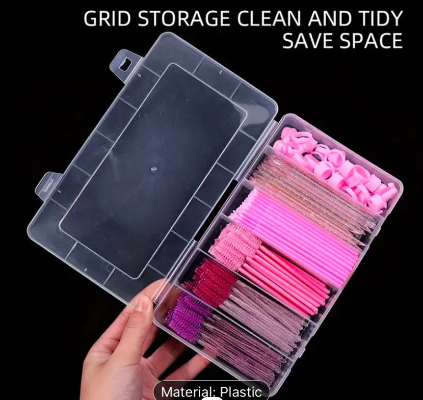 Lash Supplies Plastic Storage Container 6 Grid (Supplies Included)