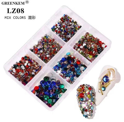 Flat Back Multi Size Nail Rhinestones