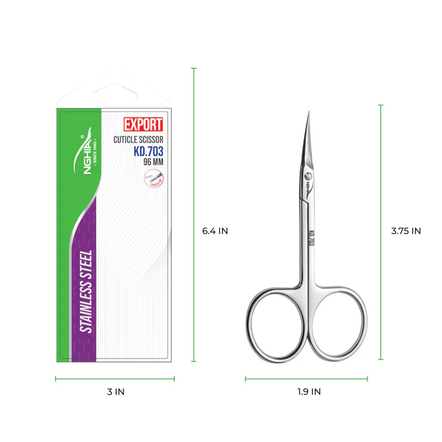 NGHIA Cuticle Scissors KD.703 /96mm (Stainless Steel)