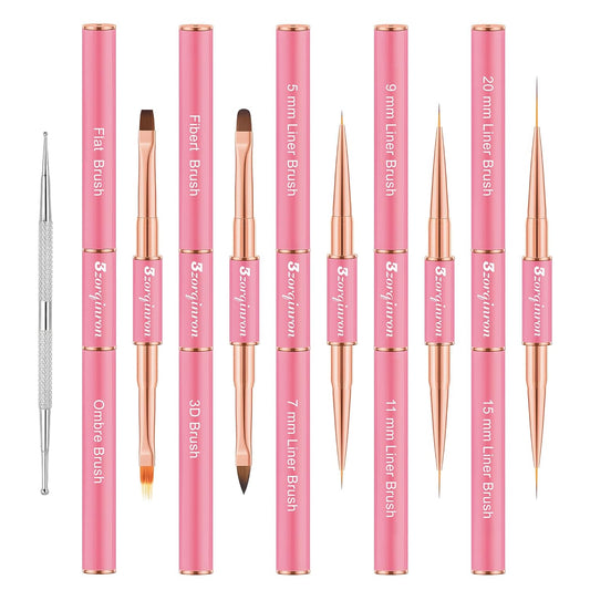 Nail Art Brush Double Ended 5pc