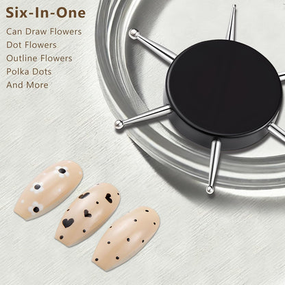 6-in-1 Circular Nail Dotting Tools Set