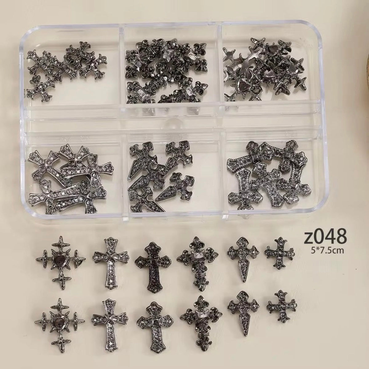 Vintage Gothic Cross Nail Charms