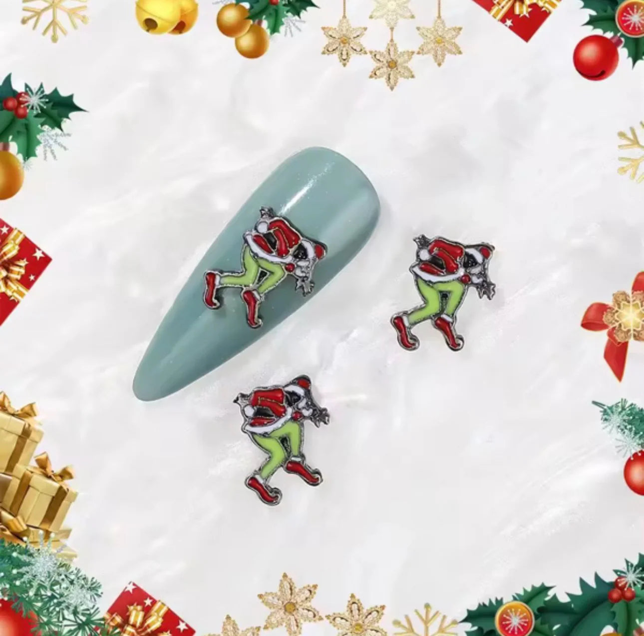 The Grinch Christmas Nail Charms 2pc per Pack