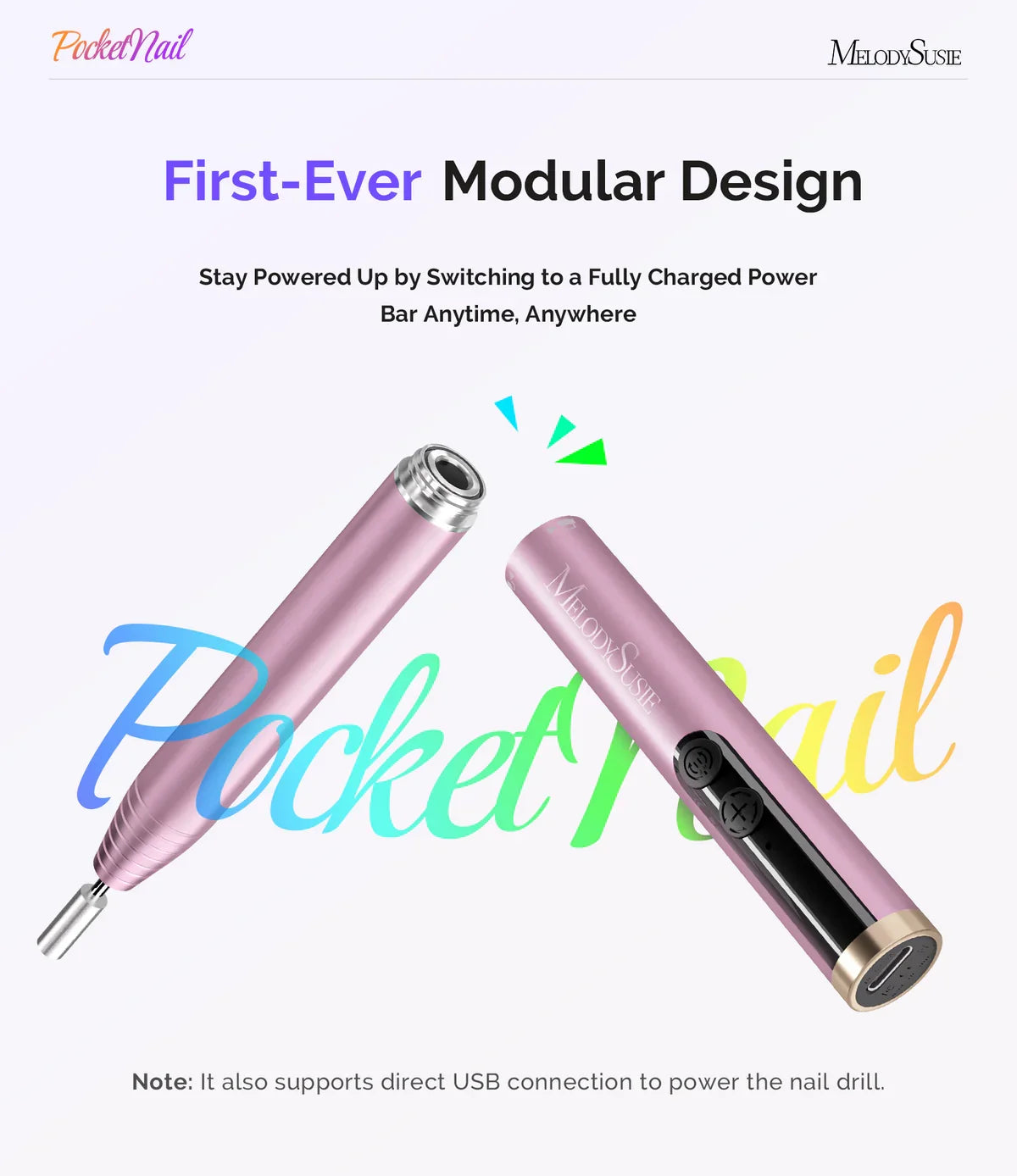 MelodySusie PC100GR Pocket Nail Drill with Power Bar