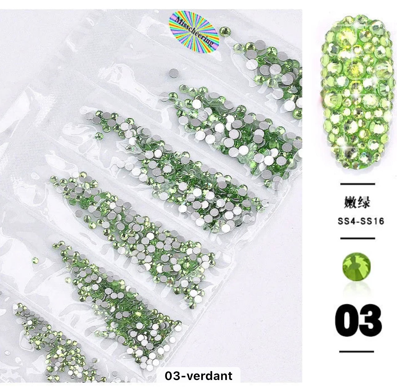 Nail Rhinestones Mixed Sizes 1728pc