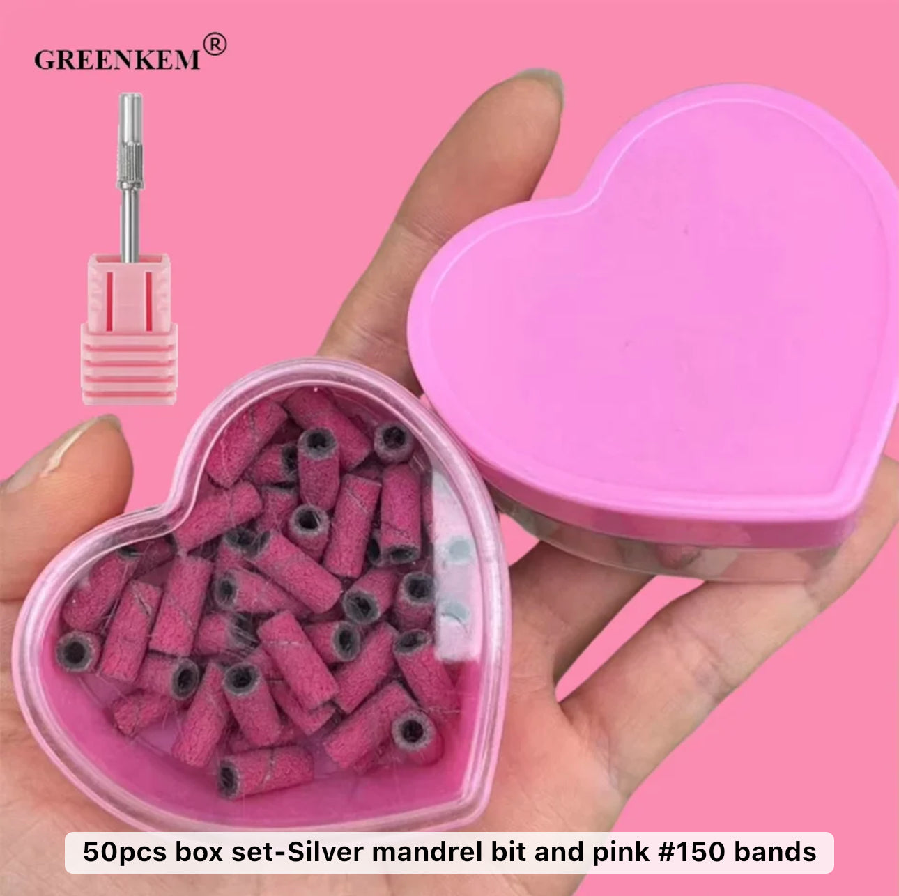 Pink Sanding Bands 3mm + Mandrel Bit