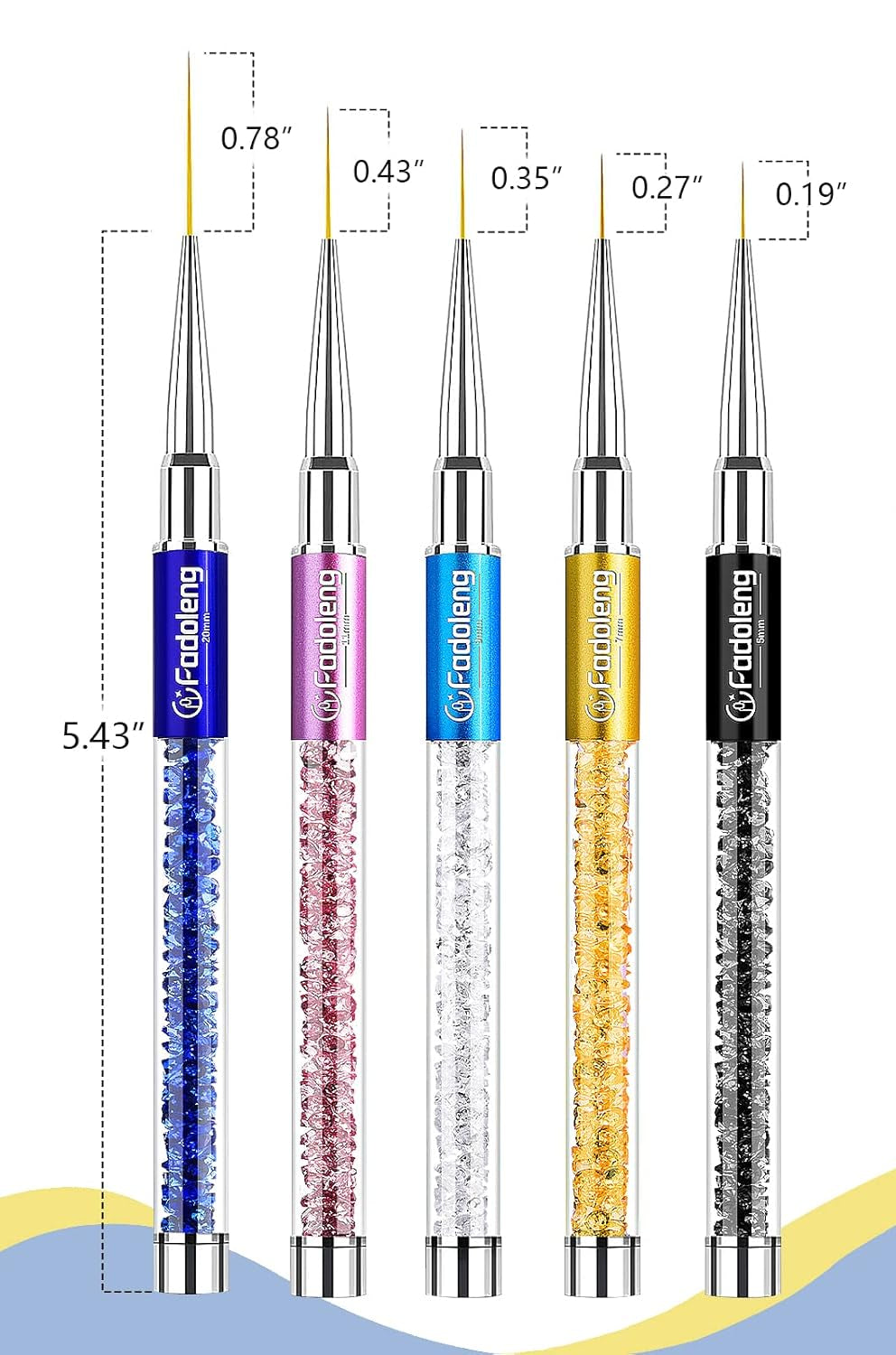 Crystal Art Liner Brushes 5pcs
