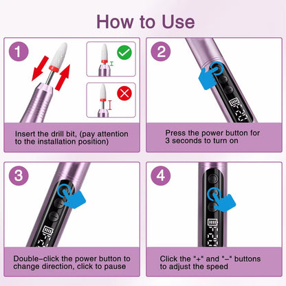 Rechargeable Nail Drill 20,000RPM