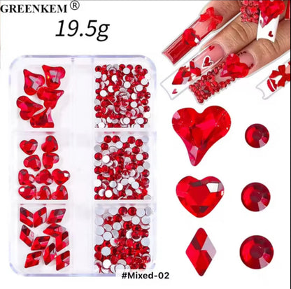 Rhinestone Assorted 6 Grid Pack