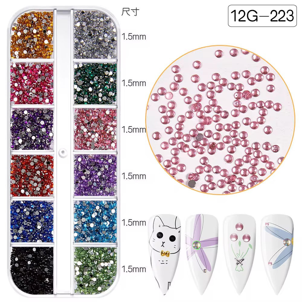 Flat Back 12 Grid Rhinestones