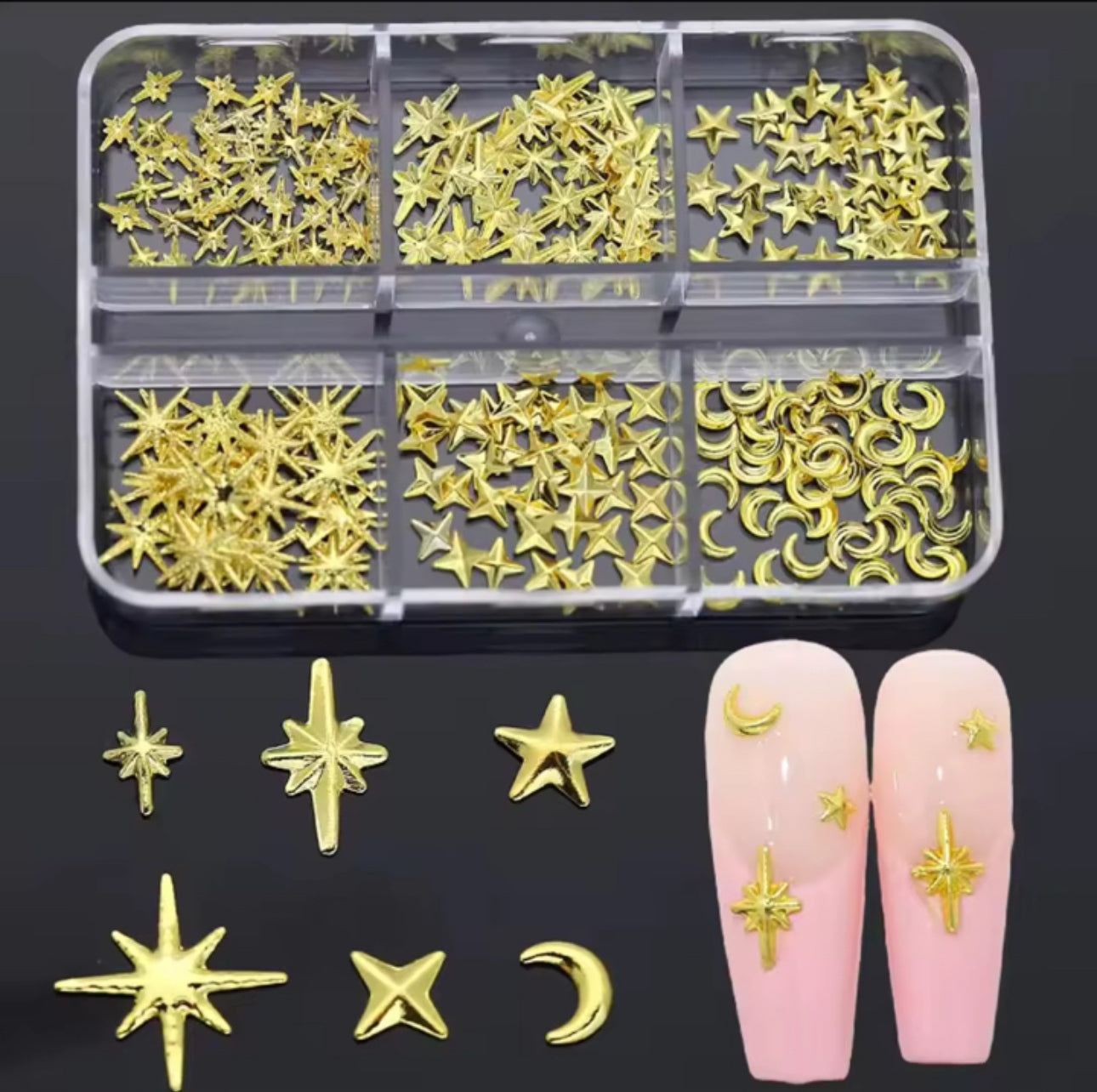 Gold Assorted Nail Charms