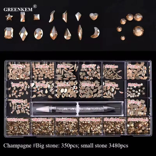 Nail Rhinestone 20 Grid Pack