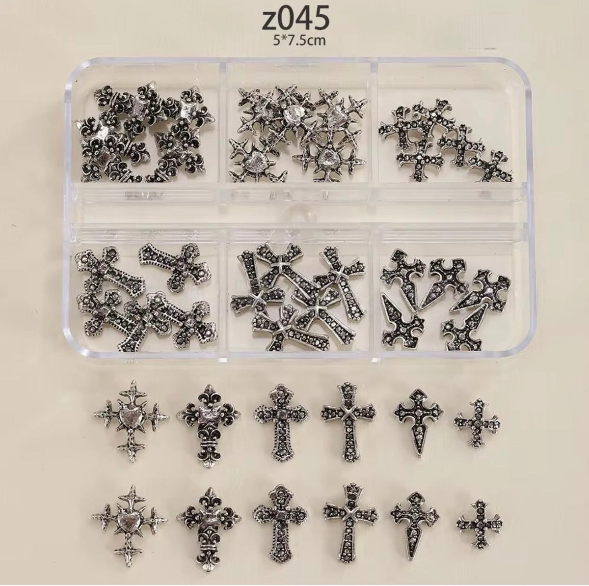 Vintage Gothic Cross Nail Charms