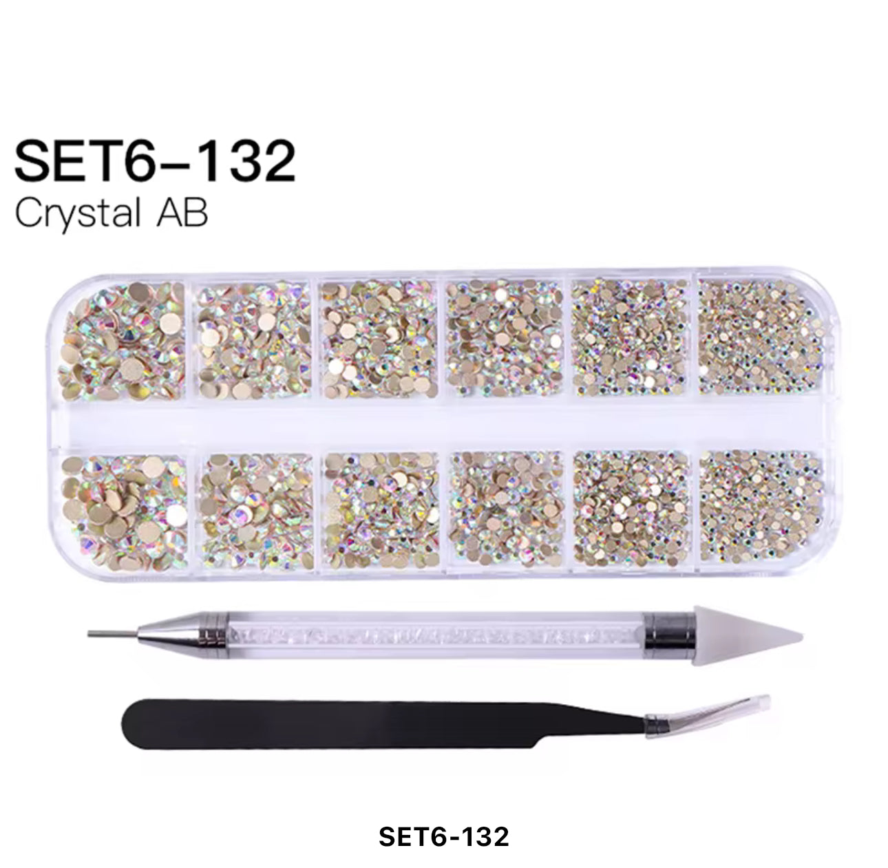 12 Grid Rhinestone Pack with Pen & Tweezer